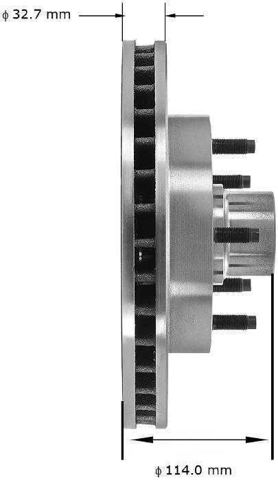 Conjunto de rotor y buje de freno de disco Bendix PRT1921 para Dodge Ram 1500 94-99 Foto 2 de 2