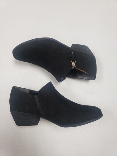 Zapatos Dr. Scholl's para mujer botas cortas al tobillo negras microfibra gamuza talla 7 - Imagen 4 de 6