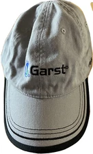 Hat GARST SEED Syngenta Embroidered  Adjustable Baseball Cap Gray Black Stripes