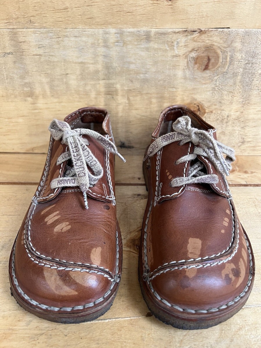 DUCKFEET Brown Leather Danish FYN Lace Up Shoes Size EU 38
