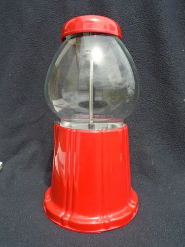 Red Cast Iron Gumball Machine with glass globe - Picture 5 of 6