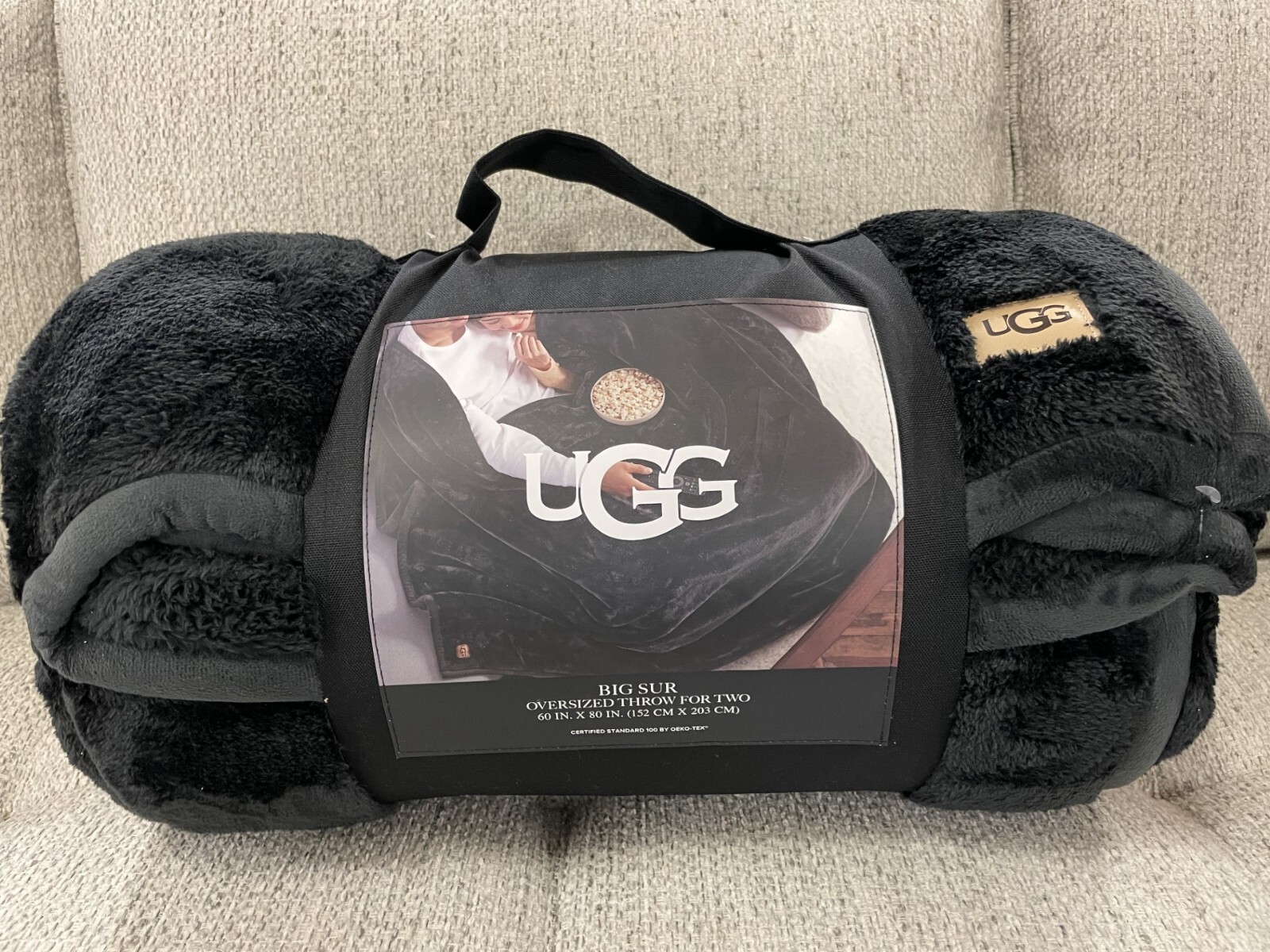 New UGG Big Sur Oversized Throw Blanket For Two 60' x 80' Black eBay