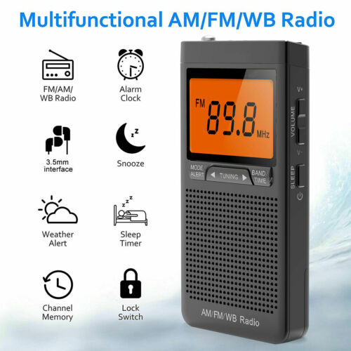 Radio AM FM à batterie radio portable de poche recherche automatique urgence - Photo 1 sur 9