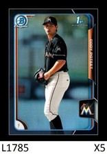 1-2015 BOWMAN CHROME DRAFT ASIA BLACK REFRACTOR CODY POTEET MARLINS SP QTY
