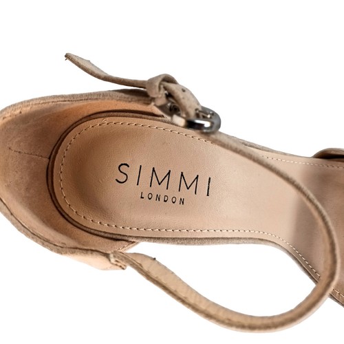 Simmi London Women Block Flowers Heel Strappy Shoes Size 7.5 Ivory Color 04580 - Picture 8 of 9