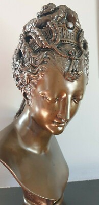 Cachet En Bronze Doré – Buste De Diane, Pièce Signée Et Vintage (Moins De 10 Cm)