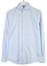 Suitsupply Try On Slim Fit Button-Down Dress Shirt Men Blue 37/14 1/2