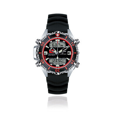 CHRIS BENZ DEPTHMETER DIGITAL 200M rot mit schwarzem Kautschukband