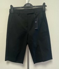 NEW M S Marks Spencer UK6 UK8 black tailored cotton-rich shorts with stretch