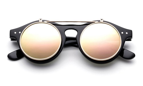 Keyhole Sunglasses Flip Open Cool Double Glasses Vintage Classic Eyewear UV 100% - Picture 7 of 24