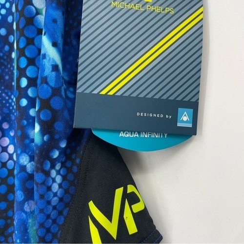 Girls sz 22 Michael Phelps blue patterned swimsuit - Picture 5 of 8