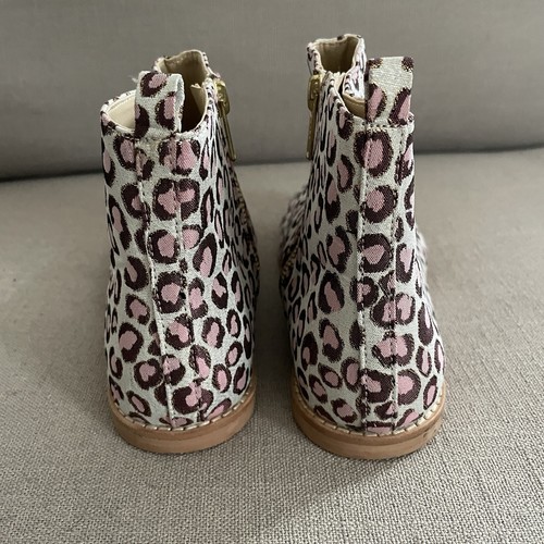 Janie And Jack Leopard Print Bootie Peach Side Zip Girl’s Size 4K EU 36 - Bild 3 von 9