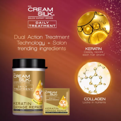 Cream Silk Daily Treatment Keratin Damage Repair 3 x 18ml (3