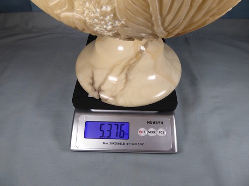 Large and heavy vintage Alabaster / marble / onyx Centrepiece Vase - Picture 8 of 9