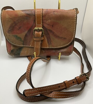 A Nice Floral Print Leather Patricia Nash Crossbody Handbag