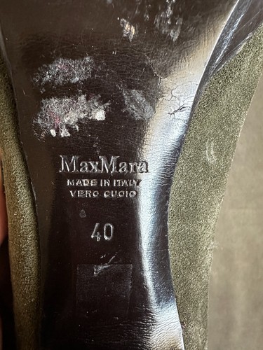 Max Mara Womens Shoes pumps 40 suede leather 4” stiletto heels ladies platform - Picture 9 of 11