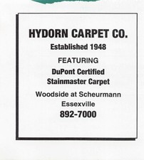 Hydorn Carpet Company Established 1948 DuPont Cert. 1998 Playbill Advertising