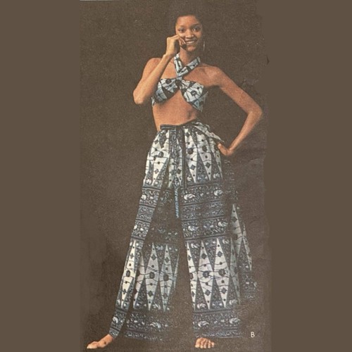 Falda pantalón vintage con patrón de los años 70, ""fácil"" envolvente -&-Go - talla múltiple - Imagen 3 de 7