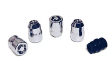 4 Chrome Socket Wheel Lug Nut Locks W/Key 14x1.5mm for Acura MDX RLX Lexus LS 
