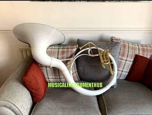 SOUSAPHONE WHITE 22" (JUST USED ONCE) OF PURE BRASS + CASE + FREE FAST SHIPPING