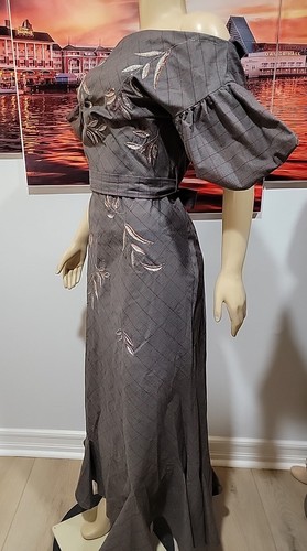 ATTICO Vogue Runway fall 2017 Collection Size 4 ISABEL DRESS Gray Embroidered #5 - Picture 12 of 18