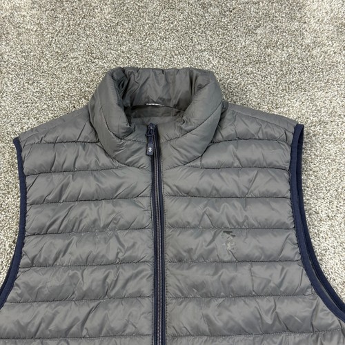 IZOD Puffer Vest Mens Medium Gray Jacket Advantage Performance Blue Full Zip NWT - Picture 2 of 9