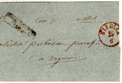 POLAND Cover *SIEDLCE* Circular Postmark c1853-58 {samwells-covers} PL19
