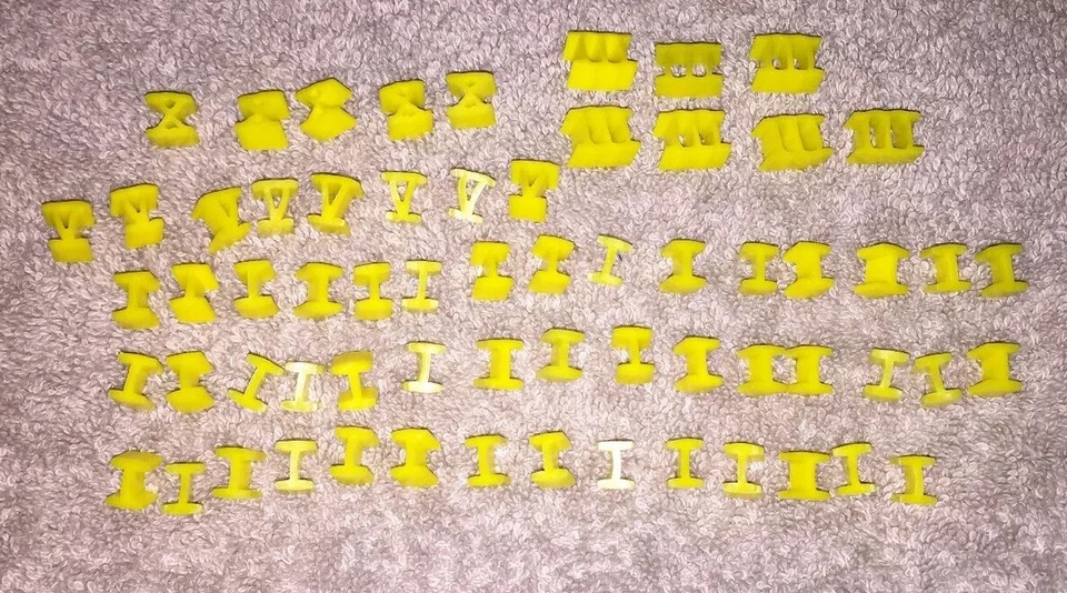 1980 RISK Board Game Part YELLOW ARMY Roman Numeral Lot Mover Replacement Pieces - Image 3 of 3