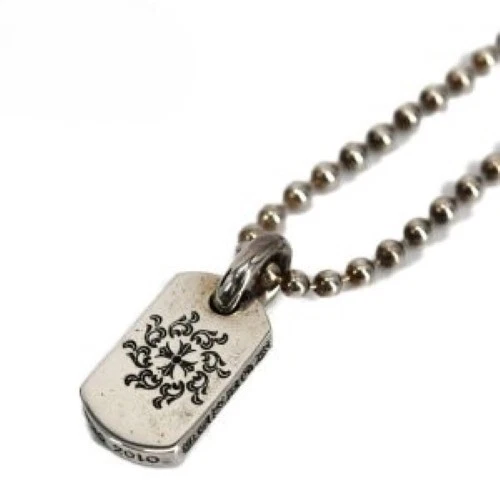 CHROME HEARTS Collana Usata Cuori Cromati Etichetta Cane Tiny Ch Shine Honolu Limitata