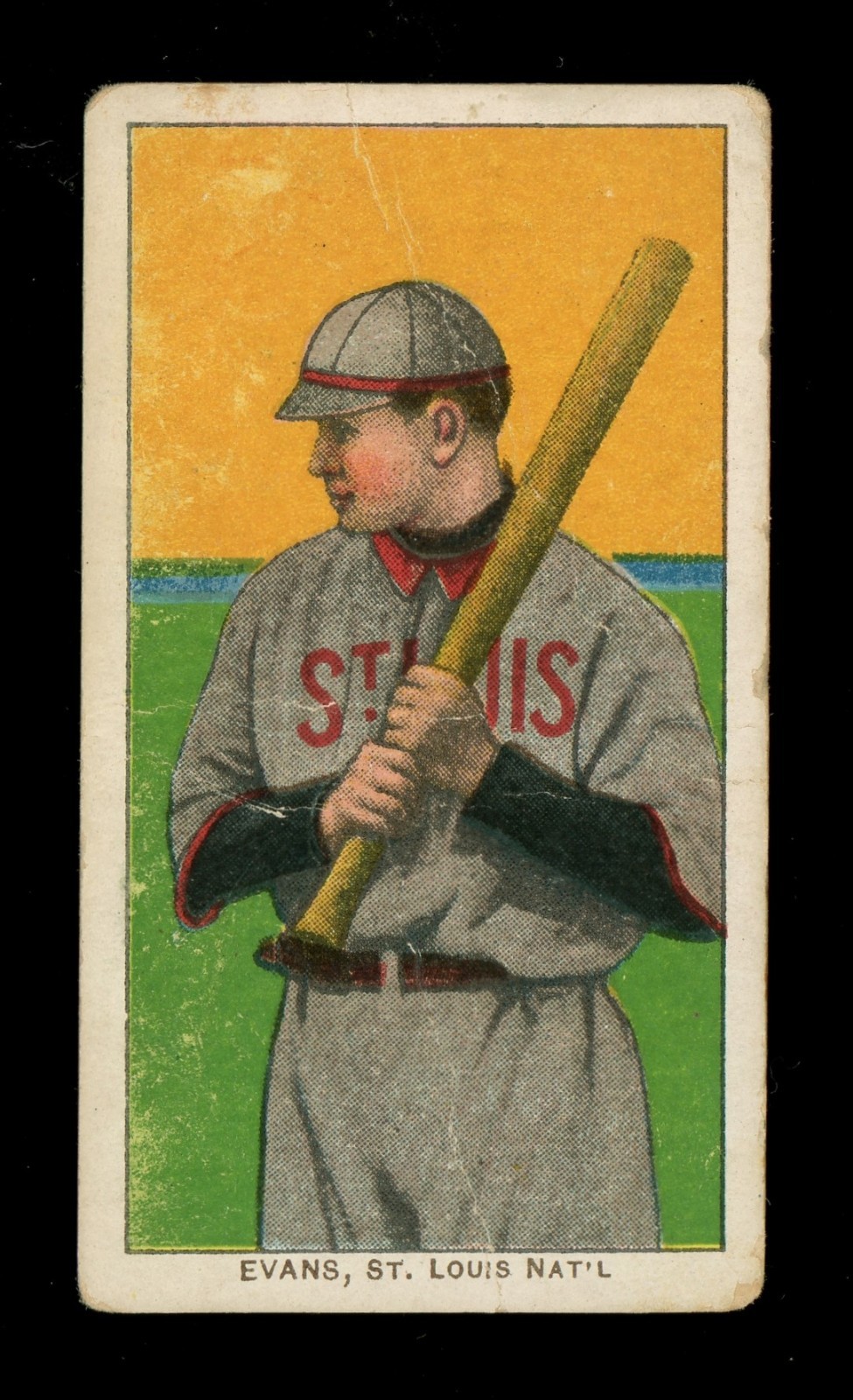 T206 Piedmont 350 Steve Evans St. Louis Cardinals Card PR Creased MK (66208)