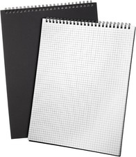 2 Pack Top Spiral Graph Paper Notebooks 8.7 X11.4 Inch A4 Grid Paper Notepad 70