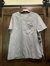 E87 NWT Women  s Cherokee workwear revolution Grey/blue Scrub Size L Soft