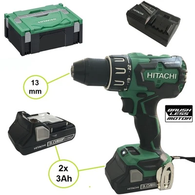 Perceuse visseuse sans fil avec percussion Hitachi brushless DV18DBSL 18V 3A X2 - Photo 1/3
