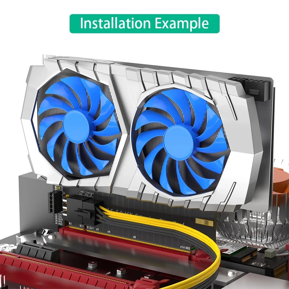 Adaptador convertidor tarjeta vertical PCI Express 5.0 X16 a X16 ranura 180 grados - Imagen 2 de 4