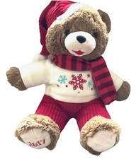Christmas Teddy Bear Winter Scarf  Hat Dan Dee Plush Toy Stuffed Animal 20  NWT