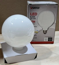 SATCO S12112 LED Globe Light Bulb 6.5W Dimmable Soft White E26 G40 NOS