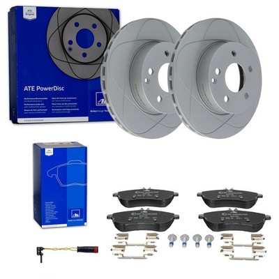 ATE PowerDisc BREMSSCHEIBEN + BELÄGE VORNE passend für MERCEDES C-KLASSE W/S204