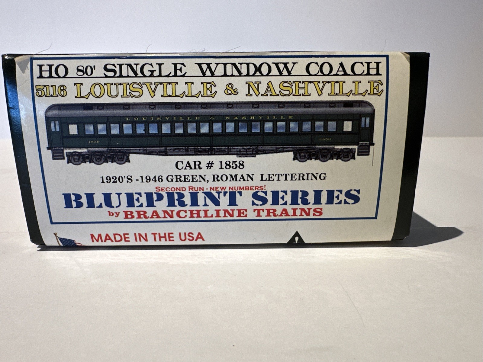 BRANCHLINE HO 80’ Single Window Coach LOUISVILLE & NASHVILLE 1920’s-1946 Green  thumbnail 7