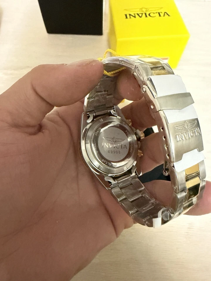 Invicta 男式 Speedway 手表型号 49908 金色和钢质表带 全新,从未磨损 — 第 4/4 张图片