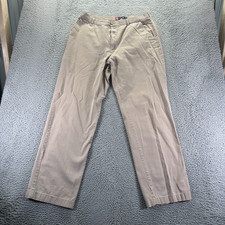 Chaps Pant Mens 36x34 Beige Cotton Chino Straight Classic Preppy Career Business