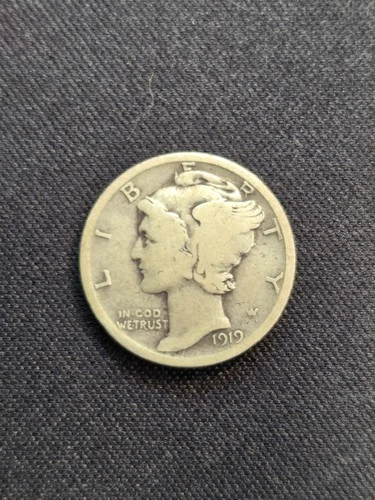 1919-D Denver Mint Silver Mercury Dime Good