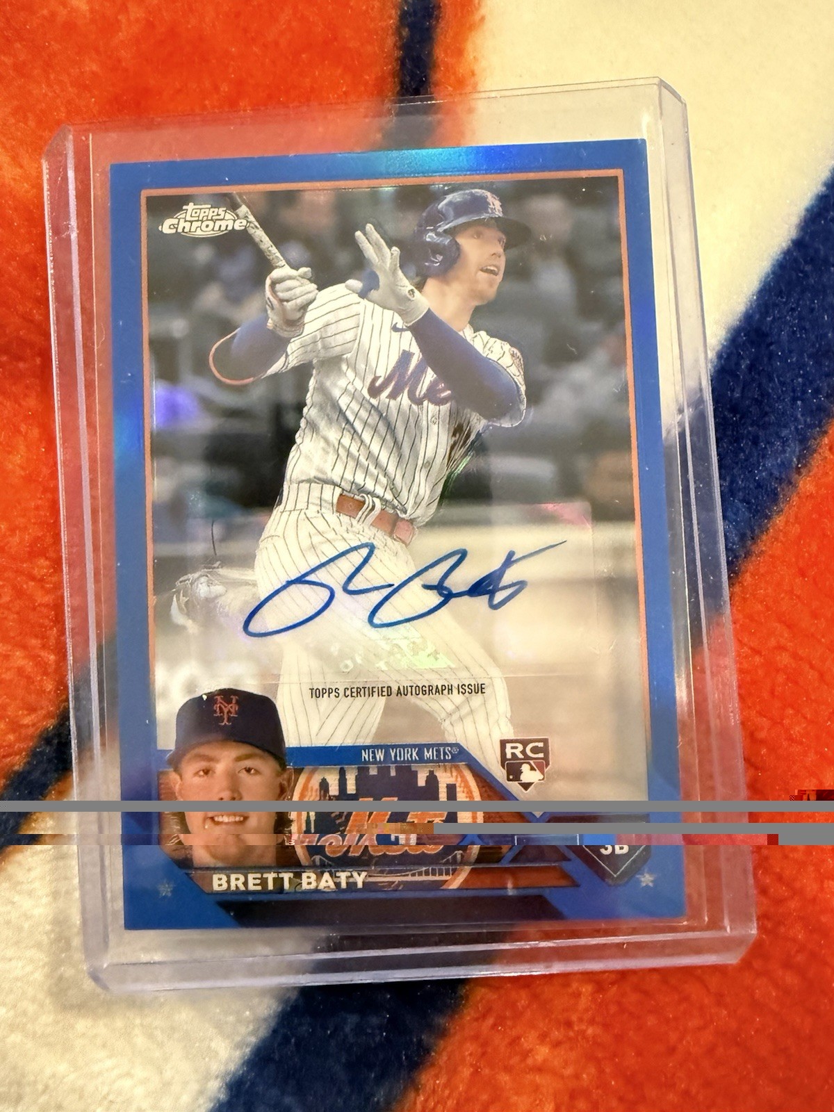 2023 Topps Chrome - Rookie Autographs Brett Baty #RA-BBA Blue Refractor /150