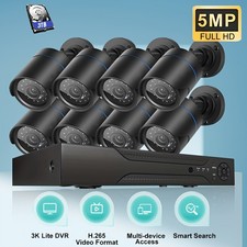 5mp Lite 4/8CH DVR 5MP Security Camera System Outdoor H.265  CCTV kit with HDD