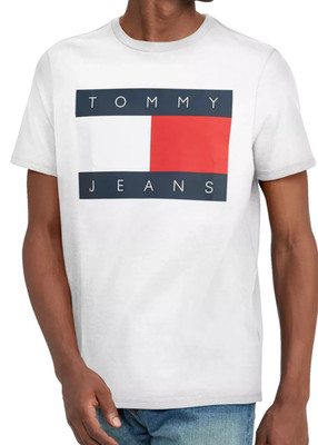 Tommy Jeans Off-White Flag Logo Graphic T-Shirt Unisex Größe L