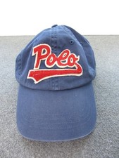 Polo Ralph Lauren Hat Cap Script Logo Blue Red Strapback Adjustable