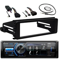 JVC KD-X560BT 1DIN Receiver, Antenna, Install Kit, Handlebar Control Interface