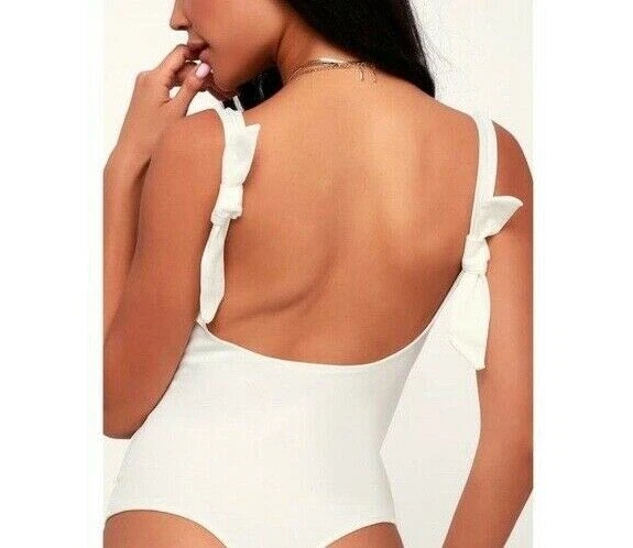 Body string à épaules dénudées Free People blanc cassé taille S - Photo 3/4