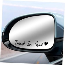 4 PCS Trust in God Mirror Sticker for Cars, Christian Car Stickers  Black