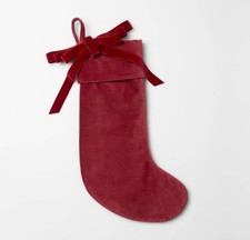 Velvet Bow Christmas Stocking Red Threshold Studio McGee Target NEW