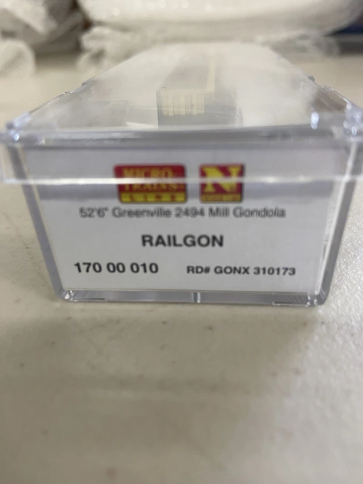 Micro-Trains N - RAILGON 52’ 6” Greenville 2494 Mill Gondola, NIB, GONX 310173 - Image 2 of 3